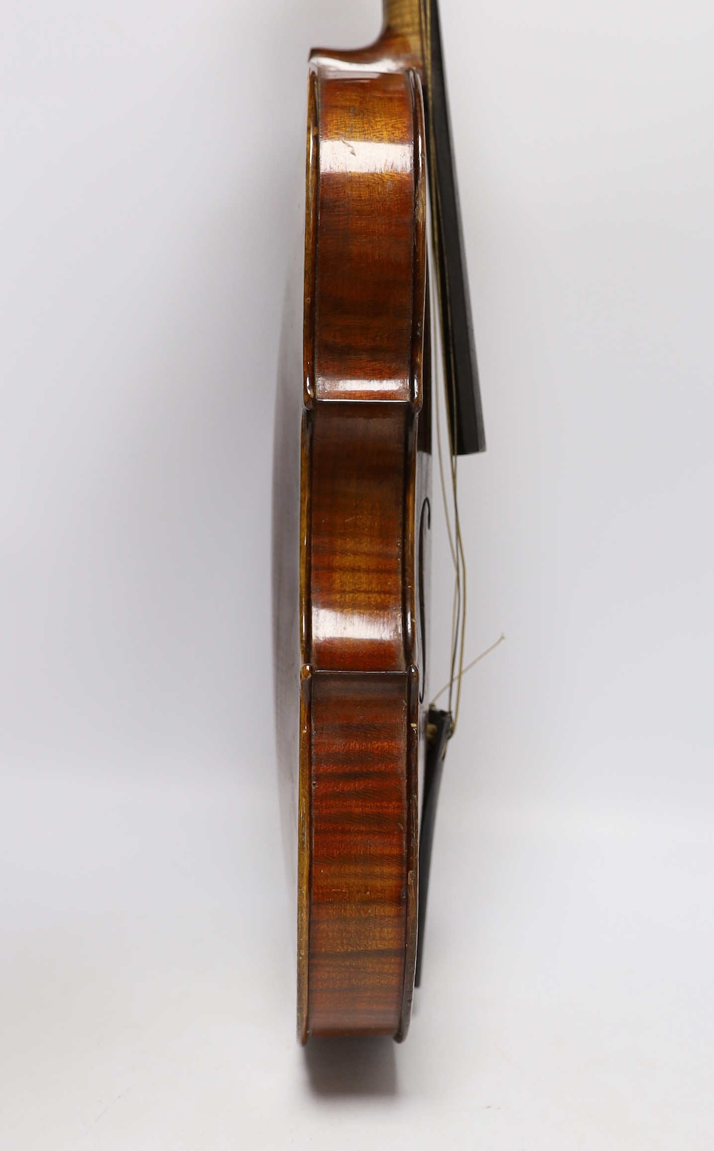 A cased early 20th century German violin